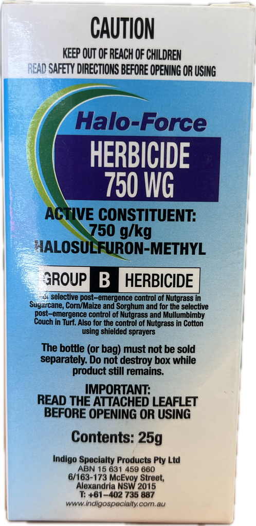 Indigo Halo-Force 750WG Herbicide 25g: Selective Weed Control for Nutgrass and Mullumbimby Couch